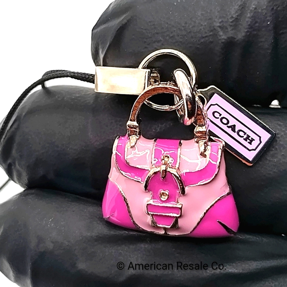 Vintage COACH Pink Mini Purse Keychain Lanyard, Y2K Purse Charm - Picture 7 of 10